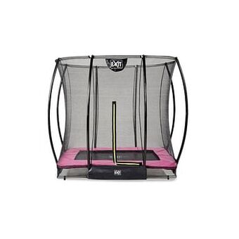 Brico Exit in-ground trampoline Silhouette met veiligheidsnet 153x214cm roze aanbieding