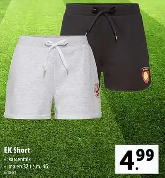 Lidl Ek short aanbieding