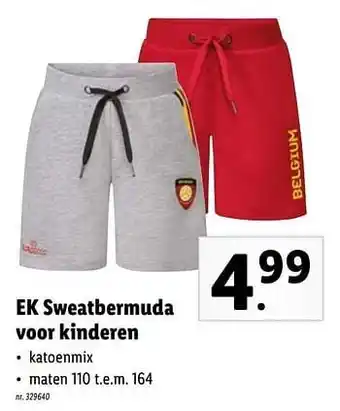 Lidl Ek sweatbermuda voor kinderen aanbieding