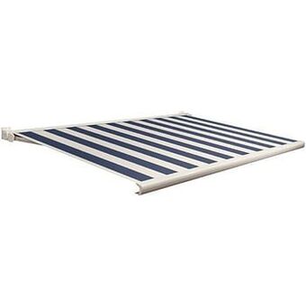 Brico Domasol zonnetent elektrisch ’Factor 20-C’ blauw/witte strepen 400 x 300 cm aanbieding