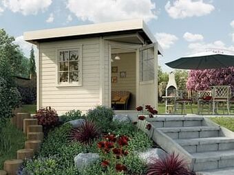 Brico Weka tuinhuis 213 GR2 298x298cm aanbieding