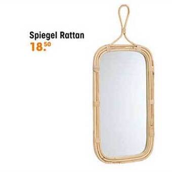 Kwantum Spiegel Rattan aanbieding