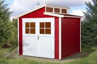 Brico Weka tuinhuis 226 GR2 rood 235x239cm aanbieding