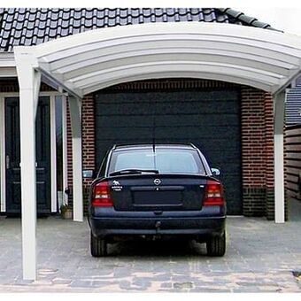 Brico Scala carport in metaal crème helder 3,2 x 5 m aanbieding