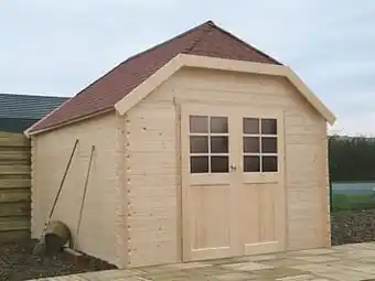 Brico Solid tuinhuis Limerick hout 11,56m² 398x388cm aanbieding