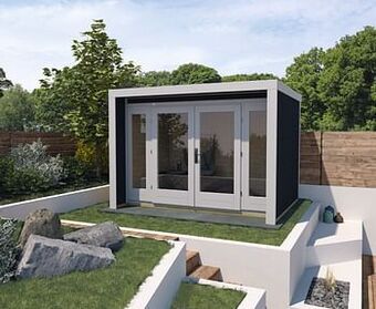 Brico Weka tuinhuis 263 GR3 antraciet 295x295cm aanbieding
