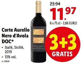 Lidl Corte aurelio nero d`avola doc aanbieding