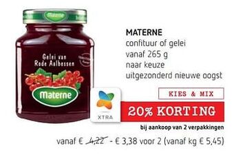Spar Colruyt Materne confituur of gelei aanbieding