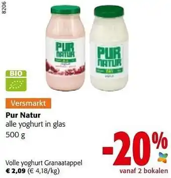 Colruyt Pur natur volle yoghurt granaatappel aanbieding