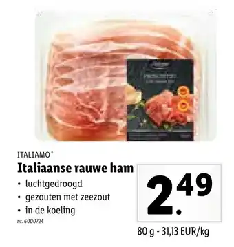 Lidl Italiamo Italiaanse rauwe ham aanbieding
