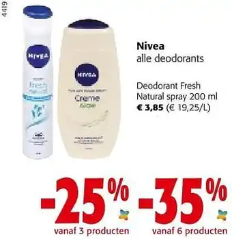 Colruyt Nivea deodorant fresh natural spray aanbieding