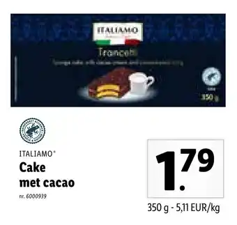 Italiamo Cake met cacao