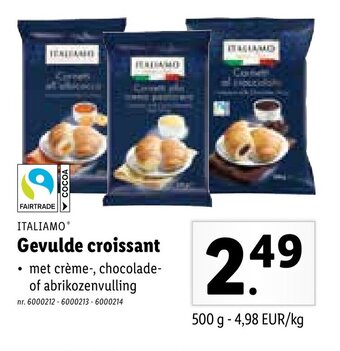 Lidl Italiamo Gevulde croissant aanbieding