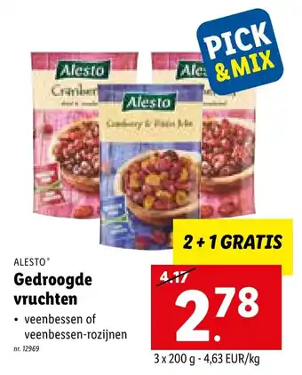 Lidl Alesto Gedroogde vruchten aanbieding