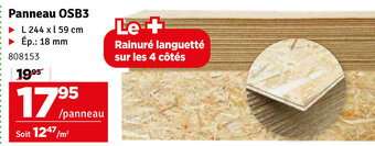 Panneau Osb3 L 244 x l 59 cm