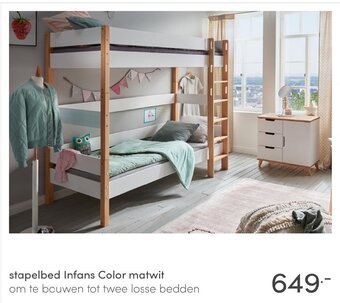 Baby & Tiener Stapelbed Infans Color matwit aanbieding
