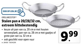 Lidl Grillmeister Stalen pan 20/28/32 cm, extreem hittebestendig aanbieding