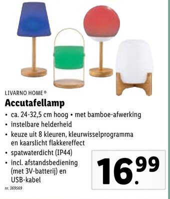 Lidl Livarno Home Accutafellamp aanbieding