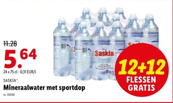 Lidl Saskia Mineraalwater met sportdop aanbieding