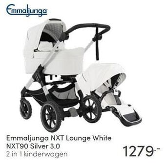 Baby & Tiener Emmaljunga nxt lounge white nxt90 silver 3.0 2 in 1 kinderwagen aanbieding