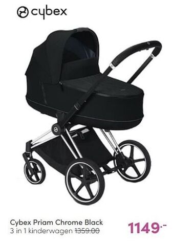 Baby & Tiener Cybex priam chrome black 3 in 1 kinderwagen aanbieding
