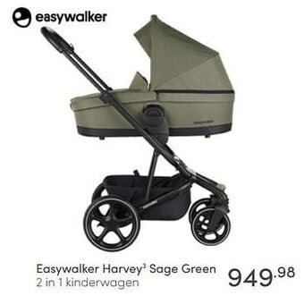 Baby & Tiener Easywalker harvey3 sage green 2 in 1 kinderwagen aanbieding