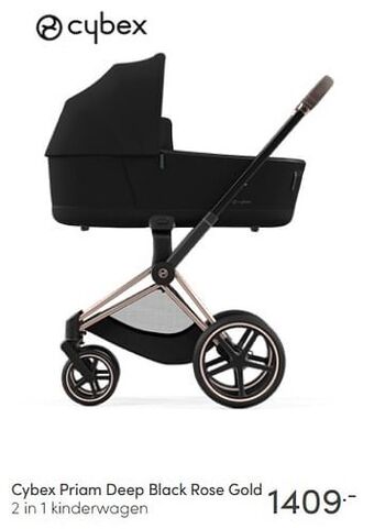Baby & Tiener Cybex priam deep black rose gold 2 in 1 kinderwagen aanbieding