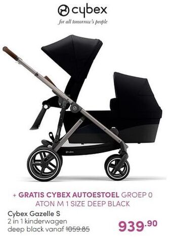 Baby & Tiener Cybex gazelle s 2 in 1 kinderwagen deep black aanbieding