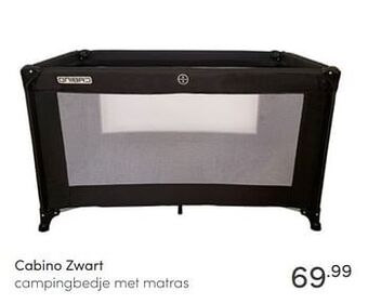 Baby & Tiener Cabino zwart campingbedje met matras aanbieding