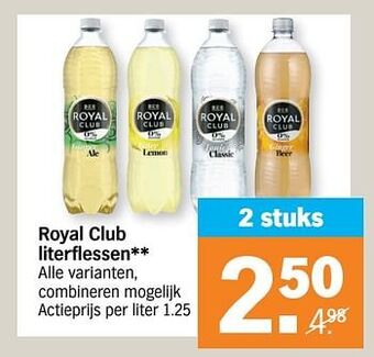 Albert Heijn Royal club literflessen aanbieding