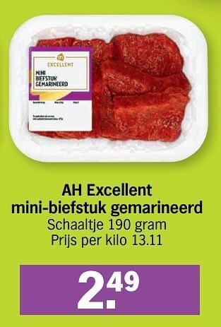 Albert Heijn Ah excellent mini-biefstuk gemarineerd aanbieding