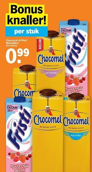Albert Heijn Chocomel of fristi literpakken aanbieding