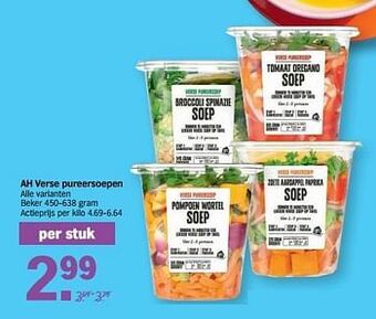 Albert Heijn Ah verse pureersoepen aanbieding