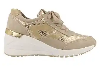 Berca Shoes Marco Tozzi Sneaker Laag Dames Trend Dierenprint - Beige aanbieding