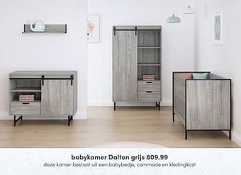Baby & Tiener Babykamer dalton grijs aanbieding