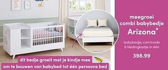 Baby & Tiener Meegroei combi babybedje arizona aanbieding