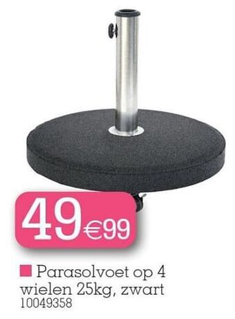 Parasolvoet op 4 wielen