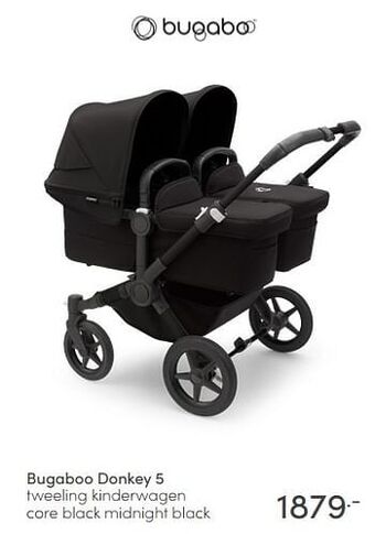 Baby & Tiener Bugaboo donkey 5 tweeling kinderwagen core black midnight black aanbieding