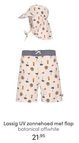 Baby & Tiener Lassig uv zonnehoed met flap botanical offwhite aanbieding
