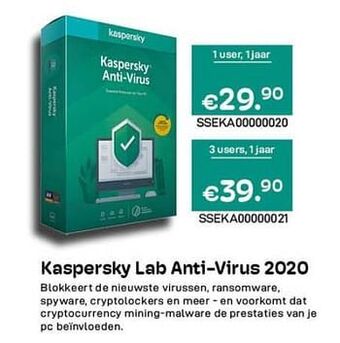 CompuDeals Kaspersky lab anti-virus 2020 aanbieding