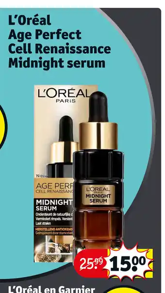 Kruidvat L'Oreal Age Perfect Cell Renaissance Midnight serum aanbieding