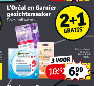 L'Oreal en Garnier gezichtsmasker