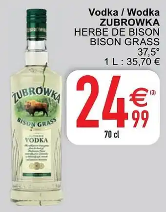 Vodka - wodka zubrowka herbe de bison bison grass