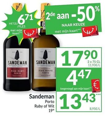 Intermarché Sandeman porto ruby of wit aanbieding