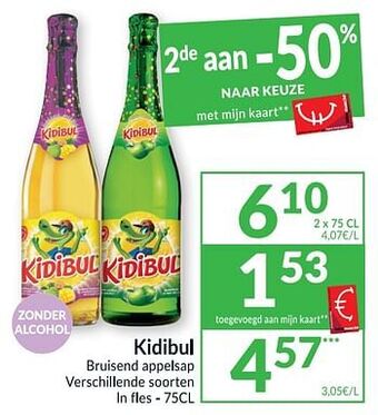 Intermarché Kidibul bruisend appelsap aanbieding