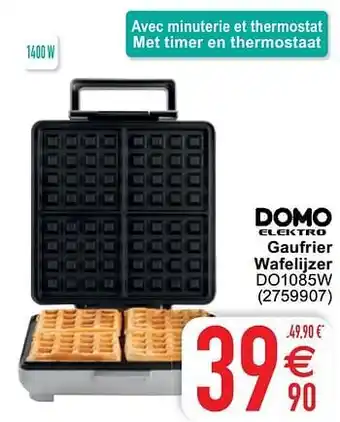 Cora Domo elektro gaufrier wafelijzer do1085w aanbieding