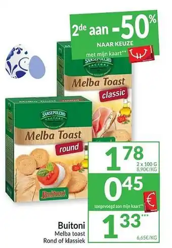 Buitoni melba toast rond of klassiek