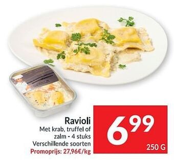 Intermarché Ravioli met krab truffel of zalm aanbieding