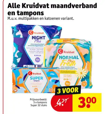 Kruidvat Maandverband en tampons 32 stuks aanbieding