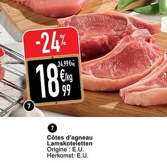 Cora Côtes d’agneau lamskoteletten aanbieding